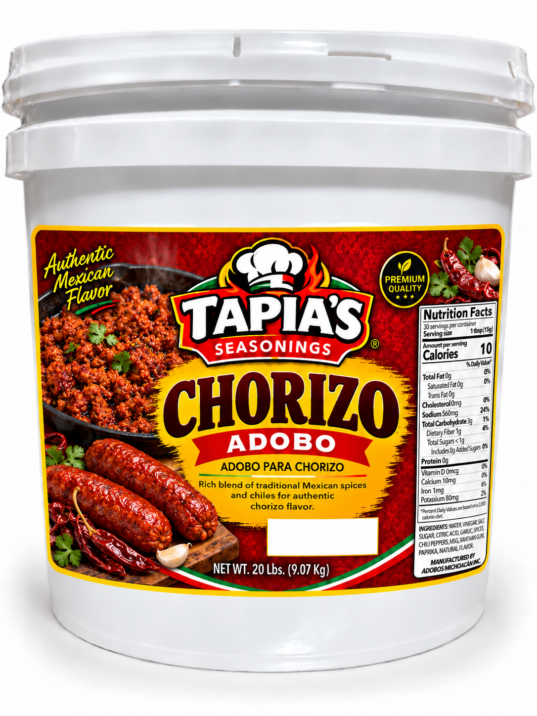 Adobo para chorizo 20 Lbs
